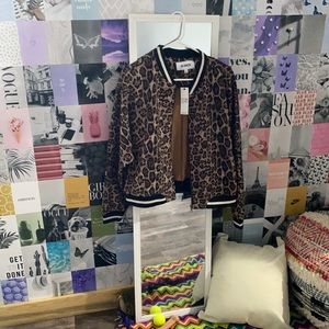 Leopard Zip Up Jacket